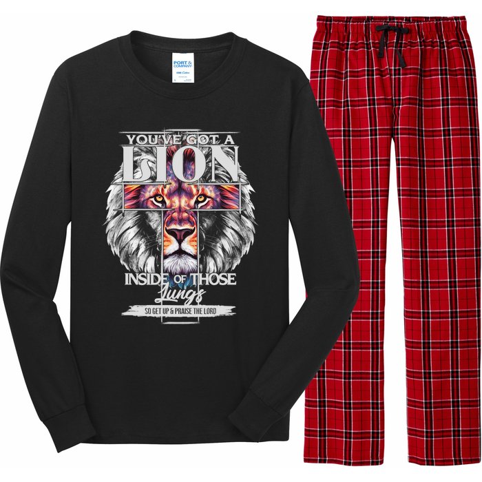 YouVe Got A Lion Inside Of Those Lungs Christian Religious Long Sleeve Pajama Set