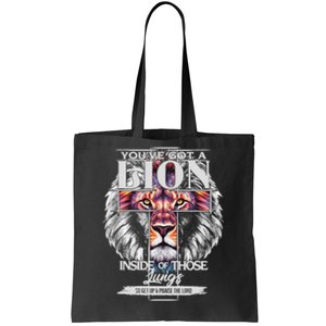 YouVe Got A Lion Inside Of Those Lungs Christian Religious Tote Bag