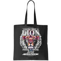 YouVe Got A Lion Inside Of Those Lungs Christian Religious Tote Bag