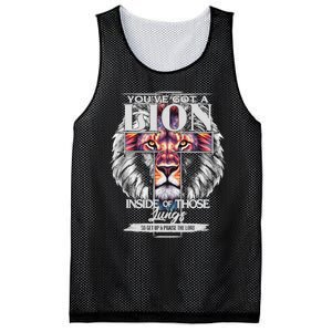 YouVe Got A Lion Inside Of Those Lungs Christian Religious Mesh Reversible Basketball Jersey Tank