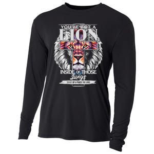 YouVe Got A Lion Inside Of Those Lungs Christian Religious Cooling Performance Long Sleeve Crew