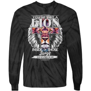 YouVe Got A Lion Inside Of Those Lungs Christian Religious Tie-Dye Long Sleeve Shirt