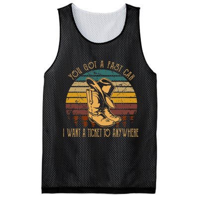You Got A Fast Car I Want A Ticket To Anywhere Mesh Reversible Basketball Jersey Tank