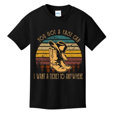 You Got A Fast Car I Want A Ticket To Anywhere Kids T-Shirt