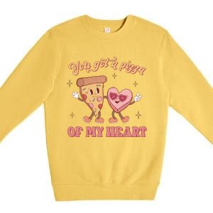 You Got A Pizza Of My Heart Retro Valentine's Day Gift Premium Crewneck Sweatshirt