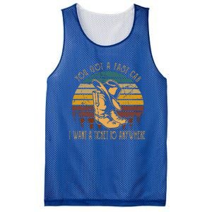 You Got A Fast Car I Want A Ticket To Anywhere Cowboy Boots Mesh Reversible Basketball Jersey Tank