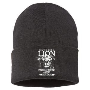 YouVe Got A Lion Inside Of Those Lungs Praise The Lord Sustainable Knit Beanie