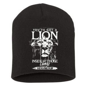 YouVe Got A Lion Inside Of Those Lungs Praise The Lord Short Acrylic Beanie