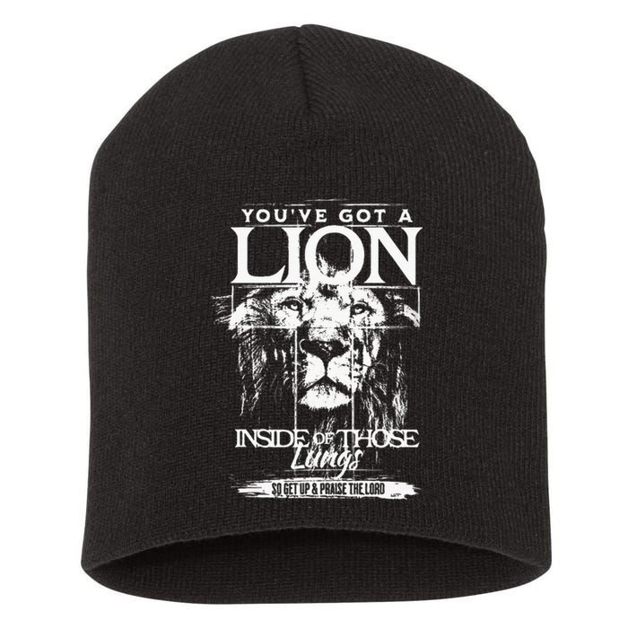 YouVe Got A Lion Inside Of Those Lungs Praise The Lord Short Acrylic Beanie