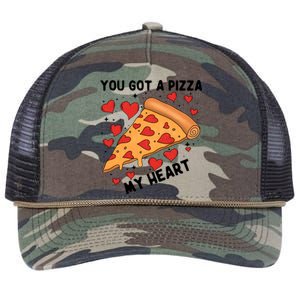 You Got A Pizza My Heart Valentine Day Lover Couple Matching Retro Rope Trucker Hat Cap