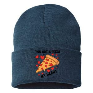 You Got A Pizza My Heart Valentine Day Lover Couple Matching Sustainable Knit Beanie