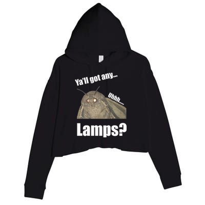 Yall Got Any Lamps Moth Meme Crop Fleece Hoodie