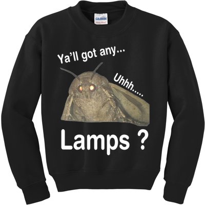 Y'all Got Any Lamps Moth Meme Kids Sweatshirt
