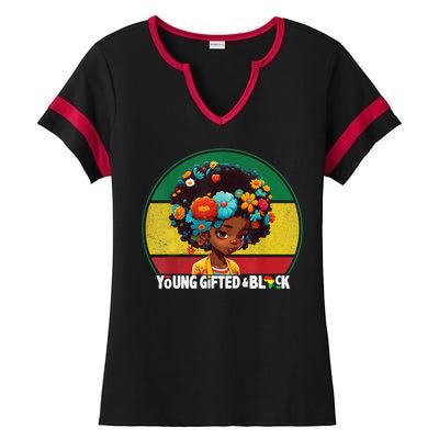 Young Gifted And Black Month History Baby Girl Vintage Ladies Halftime Notch Neck Tee