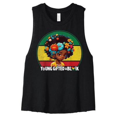 Young Gifted And Black Month History Baby Girl Vintage Women's Racerback Cropped Tank