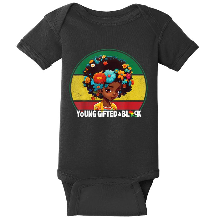 Young Gifted And Black Month History Baby Girl Vintage Baby Bodysuit