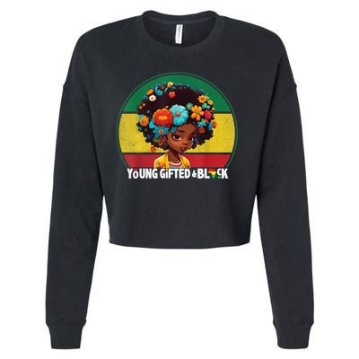 Young Gifted And Black Month History Baby Girl Vintage Cropped Pullover Crew