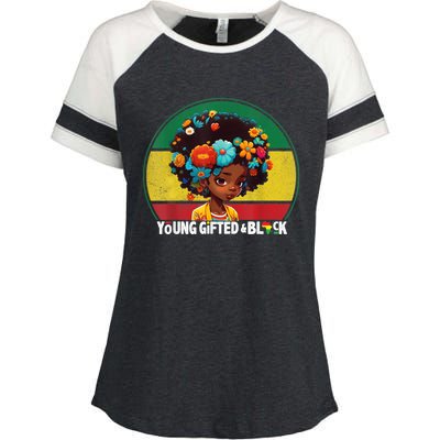 Young Gifted And Black Month History Baby Girl Vintage Enza Ladies Jersey Colorblock Tee