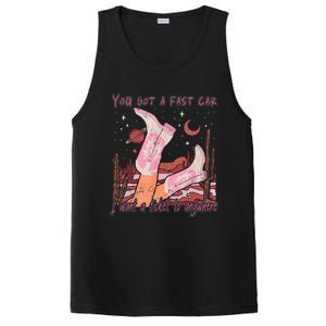 You Got A Fast Car I Want A Ticket To Anywhere Cowboy Boots PosiCharge Competitor Tank