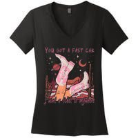 You Got A Fast Car I Want A Ticket To Anywhere Cowboy Boots Women's V-Neck T-Shirt