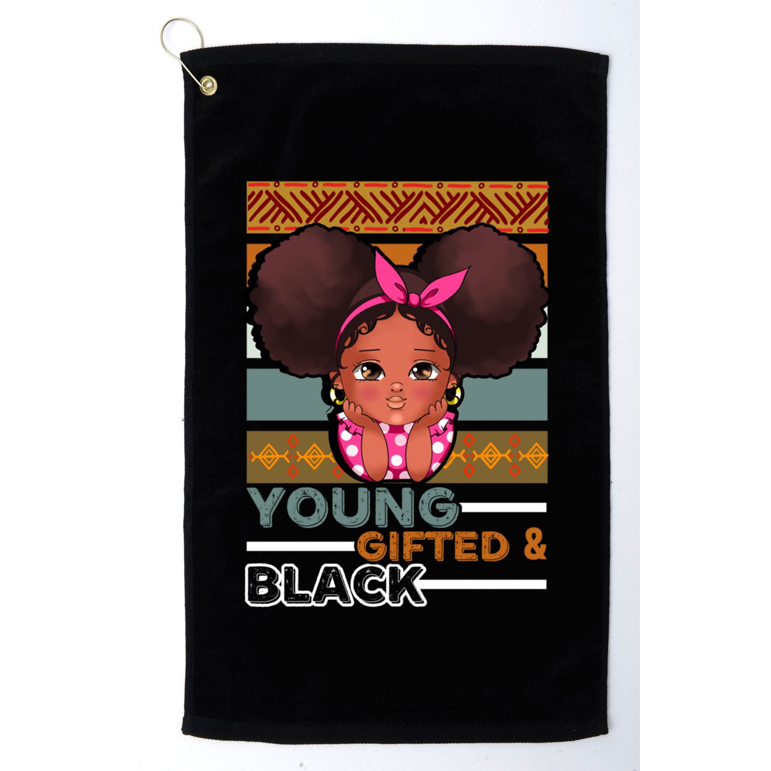 Young Gifted Black Daughter Sister Mother Melanin Gift Golf Towel