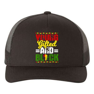 Young Gifted Black Melanin African Black History Month Yupoong Adult 5-Panel Trucker Hat