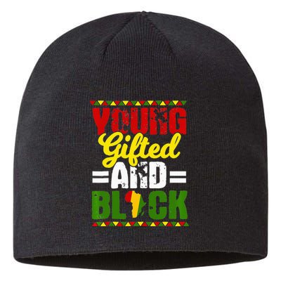 Young Gifted Black Melanin African Black History Month Sustainable Beanie