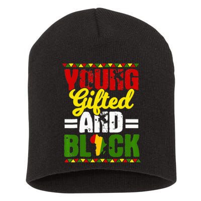 Young Gifted Black Melanin African Black History Month Short Acrylic Beanie