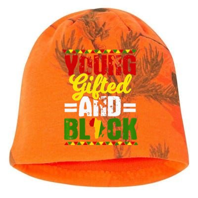 Young Gifted Black Melanin African Black History Month Kati - Camo Knit Beanie