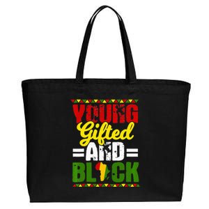 Young Gifted Black Melanin African Black History Month Cotton Canvas Jumbo Tote