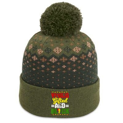 Young Gifted Black Melanin African Black History Month The Baniff Cuffed Pom Beanie