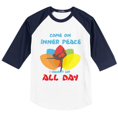 Yoga Gift Balance Inner Peace Chi Harmony Gift Baseball Sleeve Shirt