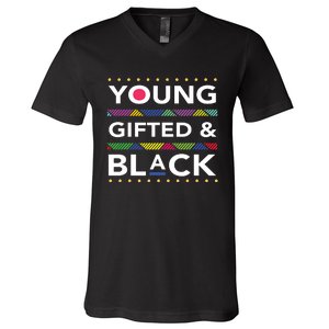 Young Gifted Black4 Black Magic Girl And Black History V-Neck T-Shirt