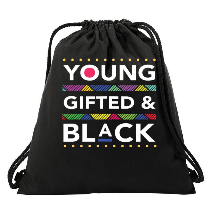 Young Gifted Black4 Black Magic Girl And Black History Drawstring Bag