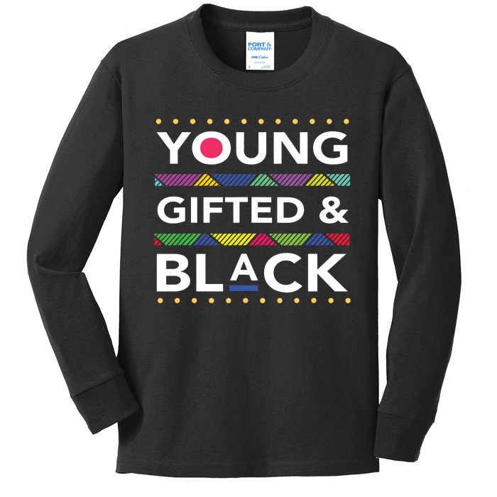 Young Gifted Black4 Black Magic Girl And Black History Kids Long Sleeve Shirt