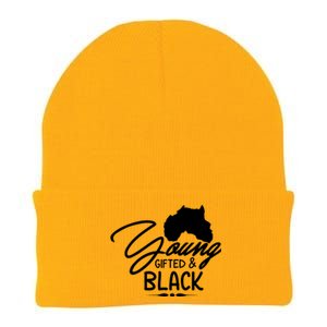 Young Gifted Black Melanin African Black History Month Gift Knit Cap Winter Beanie