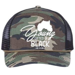 Young Gifted Black Melanin African Black History Month Gift Retro Rope Trucker Hat Cap