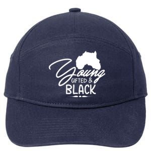 Young Gifted Black Melanin African Black History Month Gift 7-Panel Snapback Hat