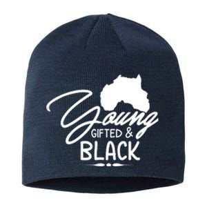 Young Gifted Black Melanin African Black History Month Gift Sustainable Beanie