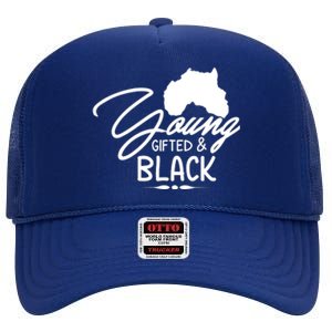 Young Gifted Black Melanin African Black History Month Gift High Crown Mesh Back Trucker Hat