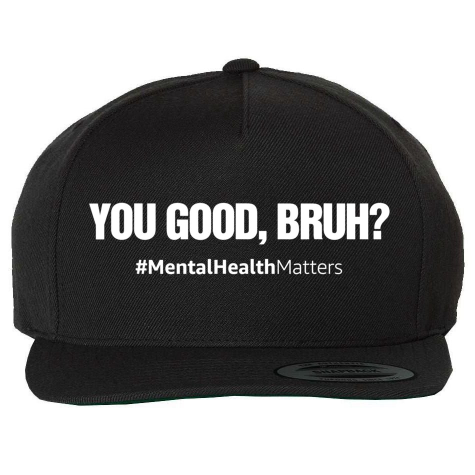 You Good Bruh? Mental Health Human Brain Counselor Therapist Gift Wool Snapback Cap