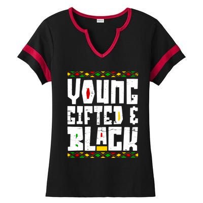 Young Gifted Black Funny Juneteenth Black History Month Great Gift Ladies Halftime Notch Neck Tee