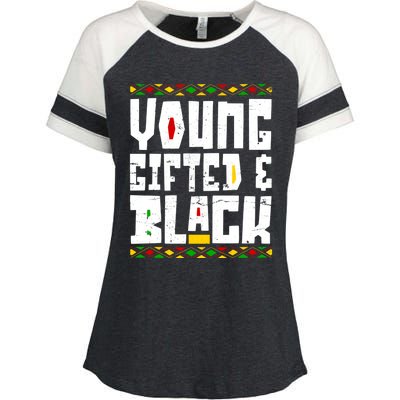 Young Gifted Black Funny Juneteenth Black History Month Great Gift Enza Ladies Jersey Colorblock Tee