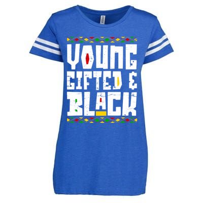 Young Gifted Black Funny Juneteenth Black History Month Great Gift Enza Ladies Jersey Football T-Shirt