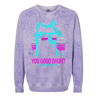 You Good Bruh? Therapytal Health Matters Awareness Colorblast Crewneck Sweatshirt