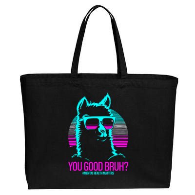 You Good Bruh? Therapytal Health Matters Awareness Cotton Canvas Jumbo Tote