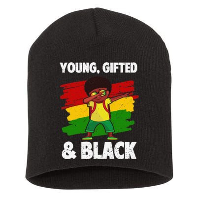 Young Gifted & Black History Month Cute Dabbing Short Acrylic Beanie