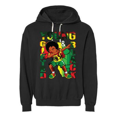Young Gifted & Black History Month Cute Dabbing Garment-Dyed Fleece Hoodie