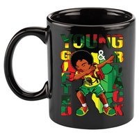 Young Gifted & Black History Month Cute Dabbing 11oz C Handle Ceramic Mug