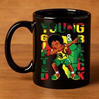 Young Gifted & Black History Month Cute Dabbing 11oz C Handle Ceramic Mug